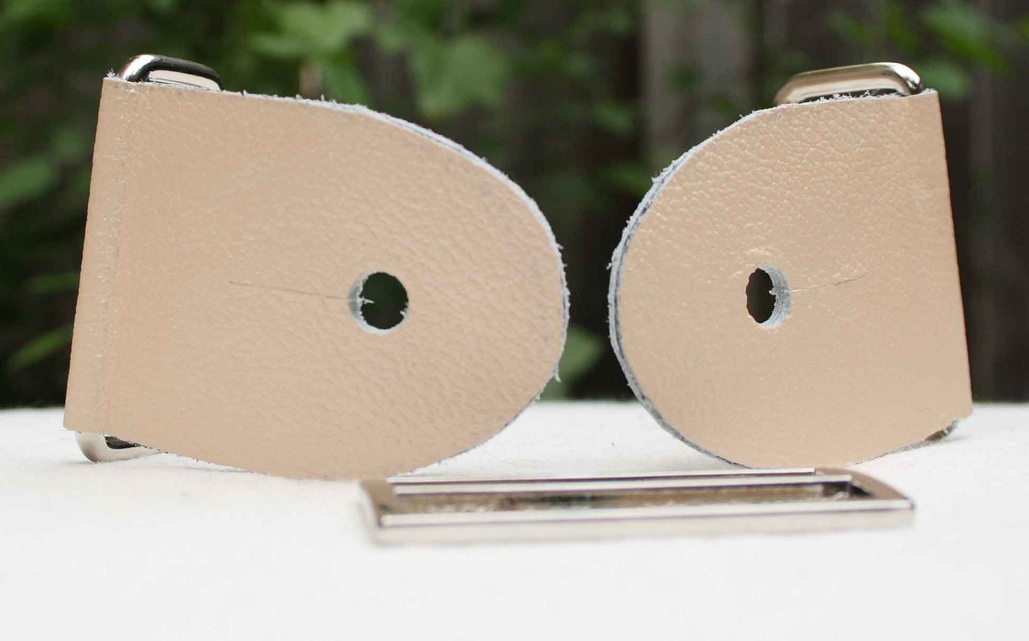 Guitar Strap Ends diy kit Peach Leather