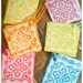 SALE Handmade OOAK All Occasion Gift Tags Colorful Tile Patterned Hand Inked Stamped Diamond Set of 18