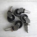 Bassick Caster Wheels Vintage Set of 4 Matching Swivel Bakelite Furniture Casters Salvaged Industrial