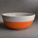 Serving Bowl : Tangerine and White Stoneware Serving Bowl by Symmetrical Pottery