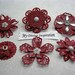 Burgundy and Silver Paper Embellishments and Paper Flowers for Scrapbooking Cards Mini Albums and Papercrafts