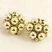 Vintage 60s Earrings Lisner Champagne Gold Bead Clip Ons