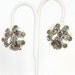 SALE Vintage Rhinestone Earrings Gray Grey Cream Enamel Clip Ons