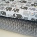 Cloud9 Organic and Minky Fabric Bundle in Happy Drawing Elephants, Complete Kit to Make a Baby Blanket (28"x34"), PDF Pattern Included