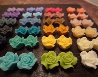 SALE 48PCS-24COLORS Rainbow Ruffle Camellia CMVision Exclusive-14mm white,ivory,pink,olivine,blue,mauve,yellow,Mocha,purple,turquoise RF01