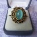 Vintage Sarah Coventry 1970's Czarina Turquoise Moonstone Cabochon Adjustable Ring