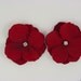 ruby red velvet hydrangea flower clips - baby toddler girls hair clips - valentines day hair clips - holiday hair clips