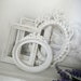 white open picture frames OOAK distressed shabby chic small set open frame set photo frames French country ornate wall decor