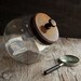 Vintage Glass Storage Counter Jar with Wooden Lid