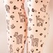 Deer Tights Fawn & Mushroom Print Small Semi Opaque Brown on Peach Nude Women Mori Girl Forest Toadstool Woodland Floral Flowers