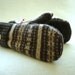 Brown Mittens CHOCOLATE & CAMEL Fair Isle Felted Sweater Wool Cashmere Lined