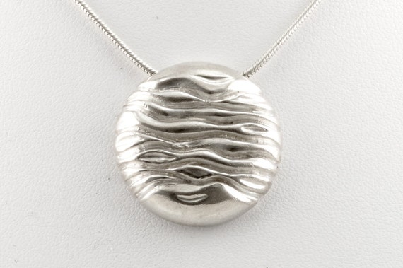 Water Wave Pendant Necklace Water Silver by FineJewelrySavenko
