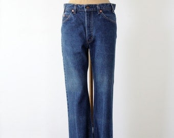 Levis 517 jeans, vintage Levi's denim jeans, orange tab, 34 x 31
