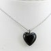 Vintage estate sterling silver and onyx dainty petite heart necklace