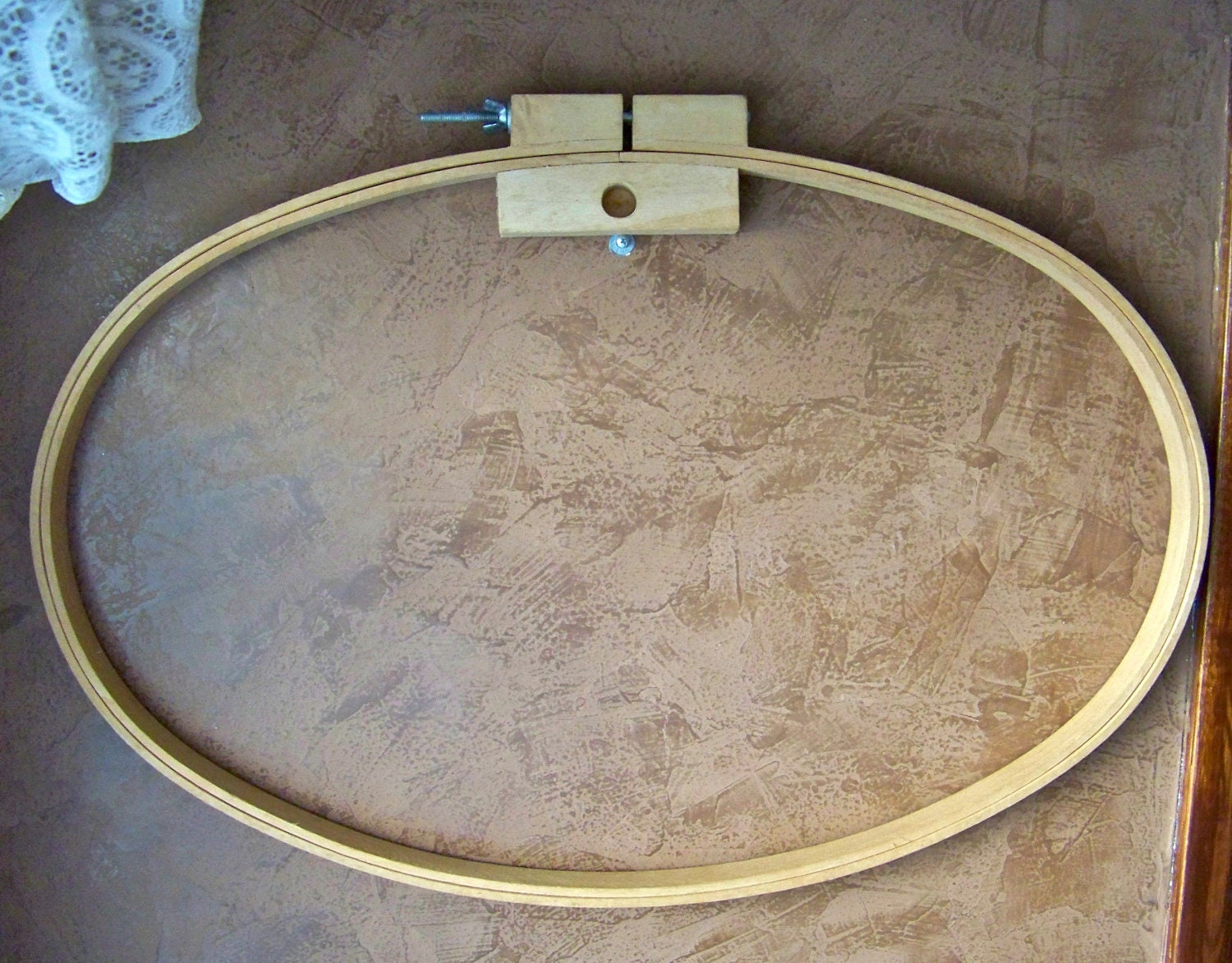Vintage Wood Oval Quilt Hoop Extra Large