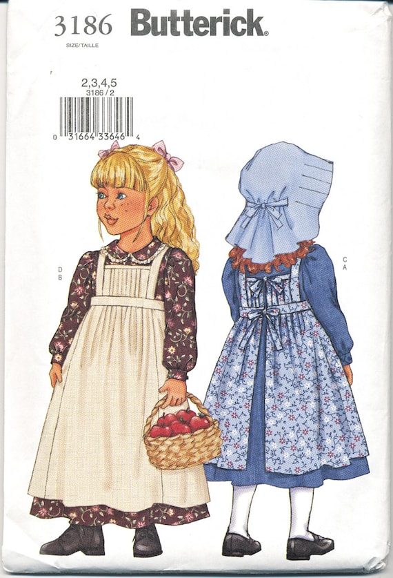 Butterick Children's Costume Pattern 3186 Pioneer