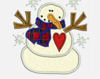Snowman...Embroidery Applique Design...Three sizes for multiple hoops...Item1024...INSTANT DOWNLOAD
