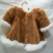 Handmade Vintage Fur Doll Coat Dress, Doll Clothes, Doll Dress, Fur Coat for Dolls,