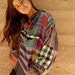 GRUNGE patchwork flannel TWIN peaks NIRVANA slouchy button up down blouse vintage 90s