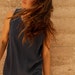 silk SHEER navy blue vintage 80s 90s oversize SLOUCHY tank top