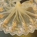1.36 Yards Beige Lace Trim Rose Flower Embroideried Tulle Lace 9.44 Inches Wide