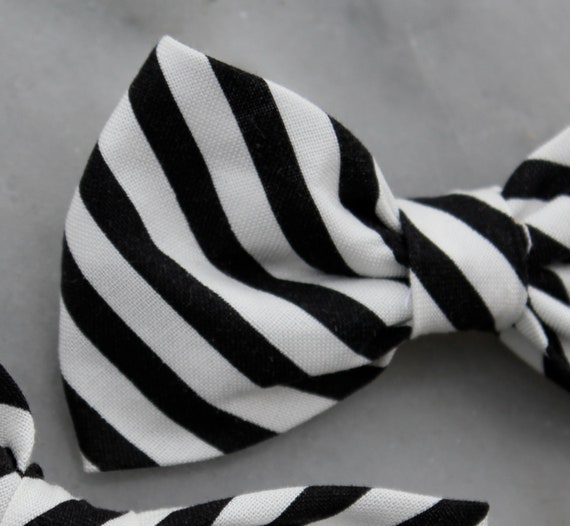 black tie with white stripe