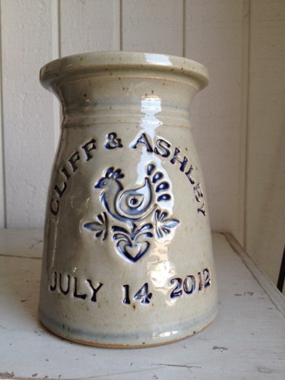 Personalized Stoneware Marriage Crock