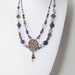 Brass and Purple 2 Strand Necklace, Free Shipping