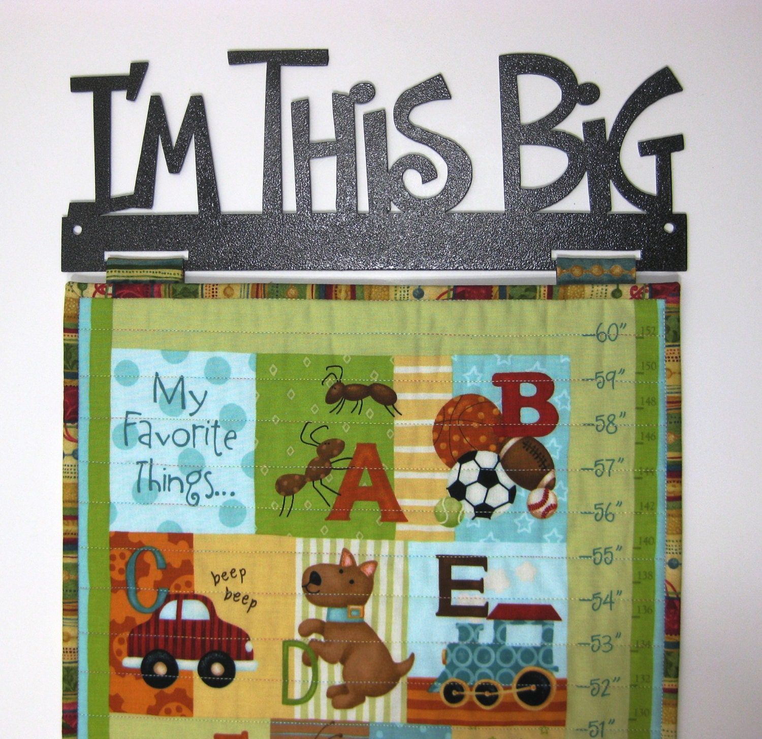 growth chart quilted fabric wall hanging boy alphabet im