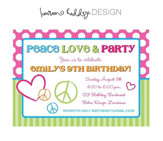 DIY, Peace Birthday PARTY PACK Il_570xn