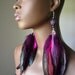 Purple and Pink Feather Earrings Basketball Wives