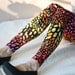 Yellow, orange and violet leopard leggings