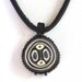Necklace White Black - Fiber Pendant - Textile Jewelry - OOAK Ready To Ship