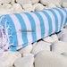 Turkishtowel-Soft-Highest Quality Pure Organic Cotton,Hand Woven,Cotton Bath,Beach,Travel Towel or Sarong-Aqua,Turquoise and White Stripes