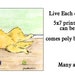 Whimsical Golden Retriever Live Each Day print 5x7