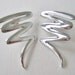 Vintage 80s Mod Hipster Silvertone Silver Tone Squiggle Z Shaped Metal Earrings