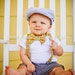 Vintage Yellow and Grey Bowtie and Suspender Set for newborn, toddler and boys