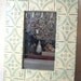 Vintage Tin Framed Mirror, Green and White Shabby/Chic look