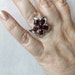 Flower Power Garnet Ring, All Natural Gemstone Ring, 925 Sterling Silver Ring, Size 7 Ring :ZINNIA