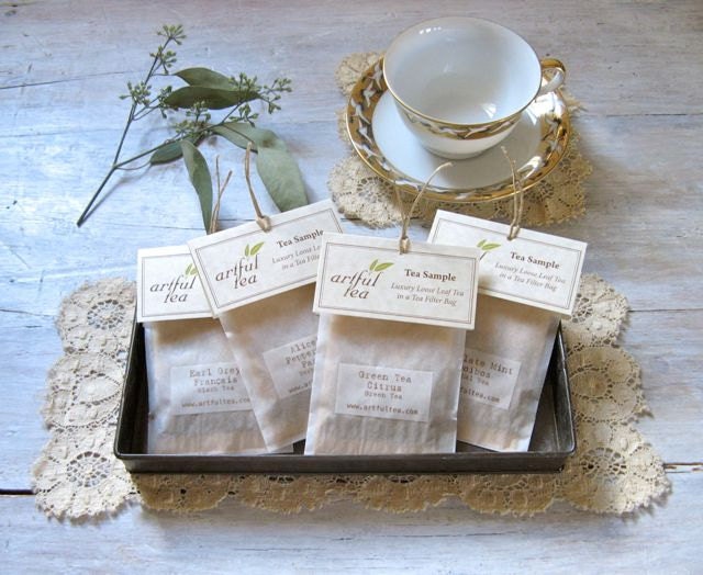 Tea Sampler Handmade Loose Leaf Tea Bags Choose 6 12 18