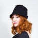 vintage 1960s hat / black cloche / Montaldo's