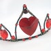 Queen of Hearts Tiara Red and Black Crown - Ready to Ship