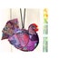 PURPLE HEN, Textile Ornament, Folk Art , Chicken Ornament, Rustic Cottage Decor