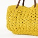 yellow summer bag- Handbag Celebrity Style With Genuine Leather Straps / Handles shoulder bag-crochet bag-hand made