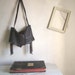 Charcoal Grey Slouchy Satchel with Embroidered Stitch Detailing - Ready to Ship. Limited Edition