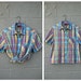 90s plaid button up pocket blouse M