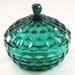 Indiana Glass Cubist Cube Whitehall Colony SEA GREEN TEAL Color Geometric