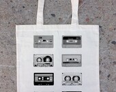 Retro Cassette Tapes - Cotton Canvas Tote Bag