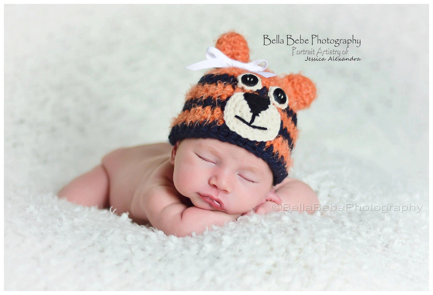 Auburn Tiger Baby Hat photo prop Girl or Boy Made to Order