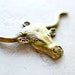 Bull Head Charm, Antiqued Brass Bronze Male Cow with Horns Pendant, Southwest Style Steer 2 pcs